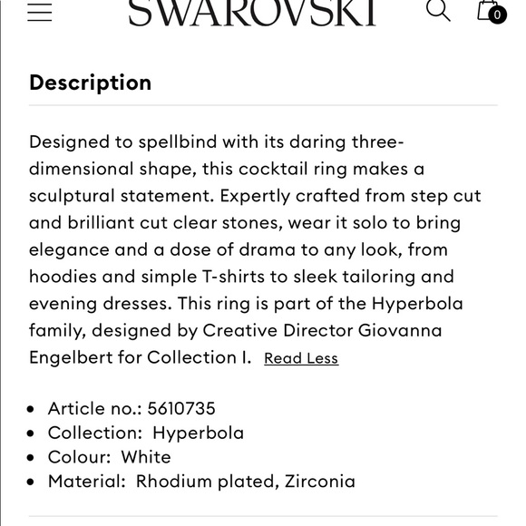 *SOLD*NWOT Swarovski Cocktail Ring - Picture 9 of 10